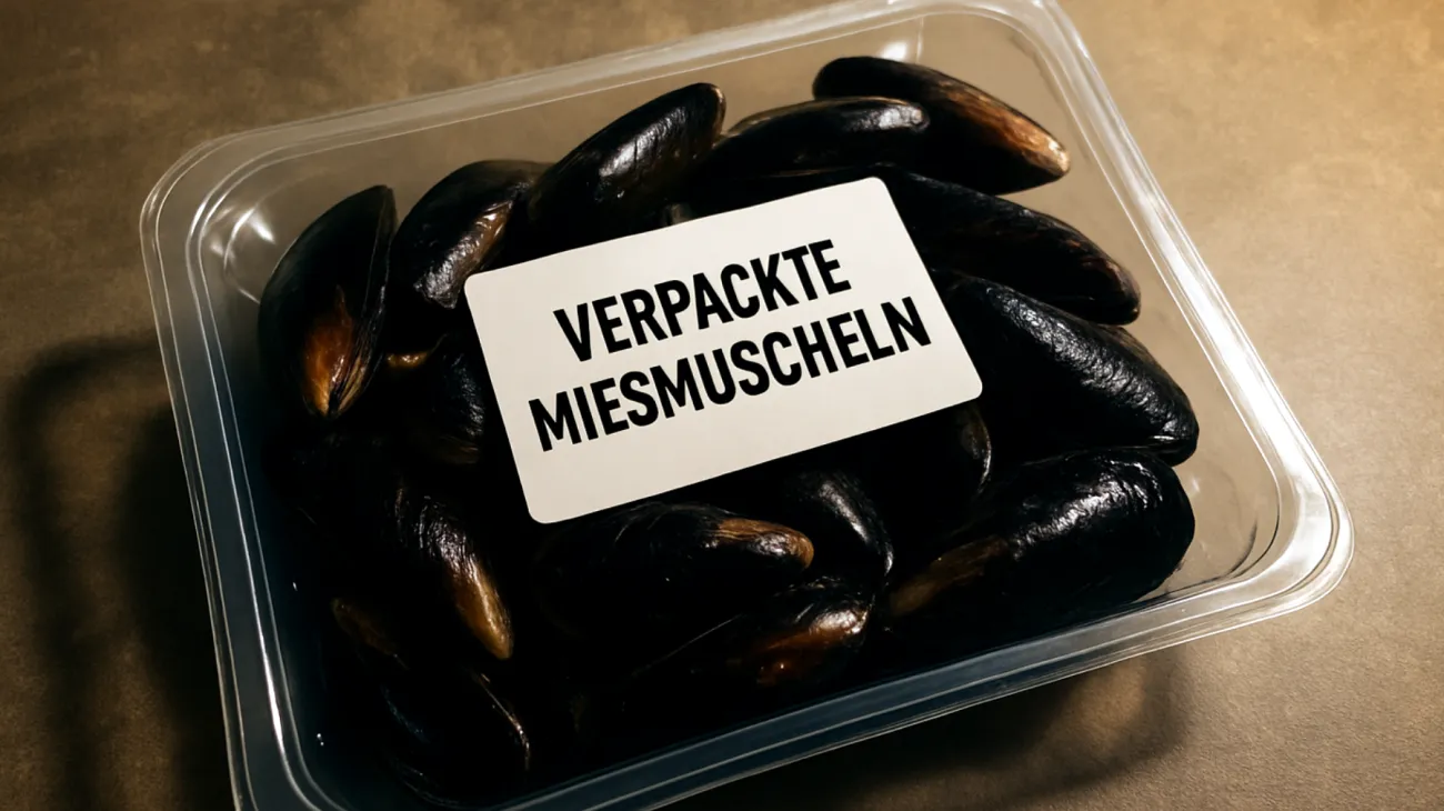 Verpackte Miesmuscheln"